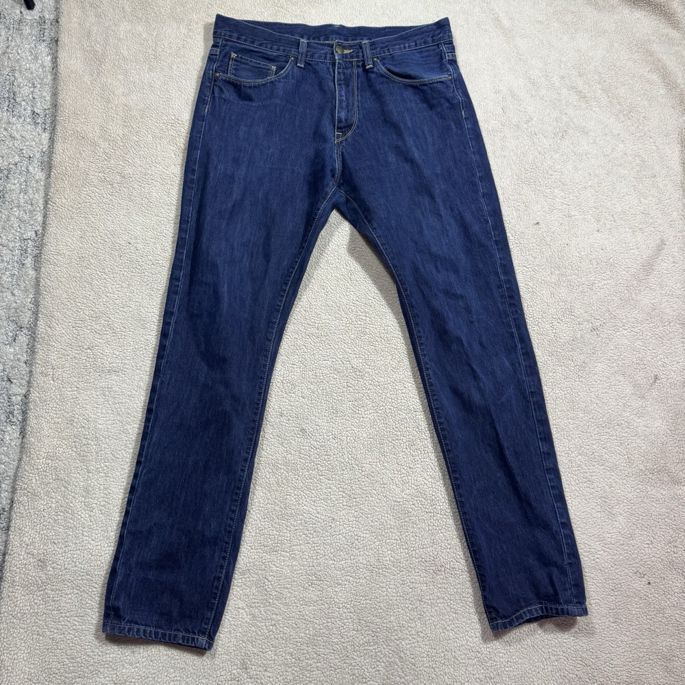 Carhartt Jeans Mens 33 Dark Wash Blue Denim Vicious Pant Work In Progress 32x31